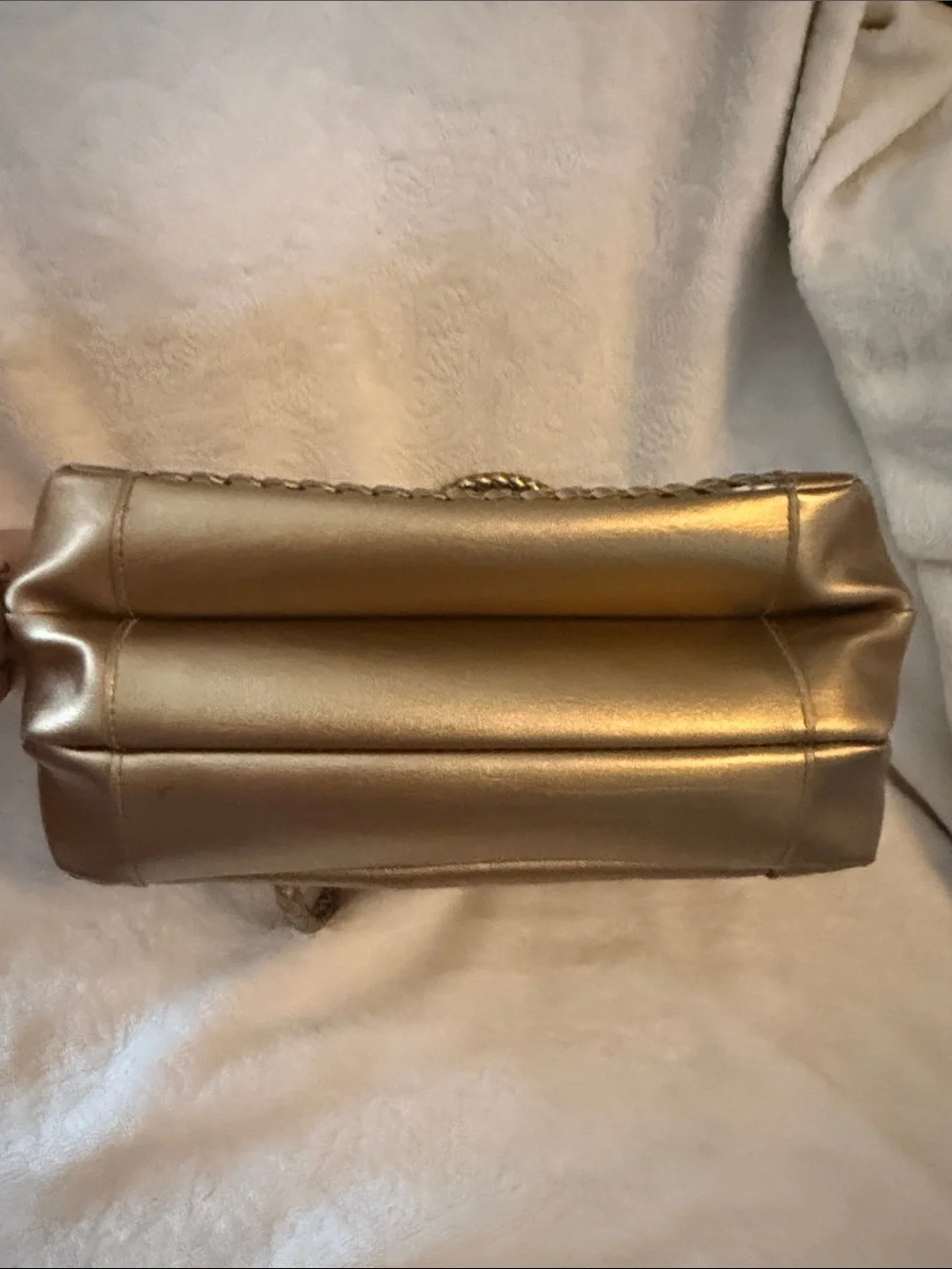 Vintage 80s Warren Reed Metallic Gold Woven Crossbody Shoulder Bag